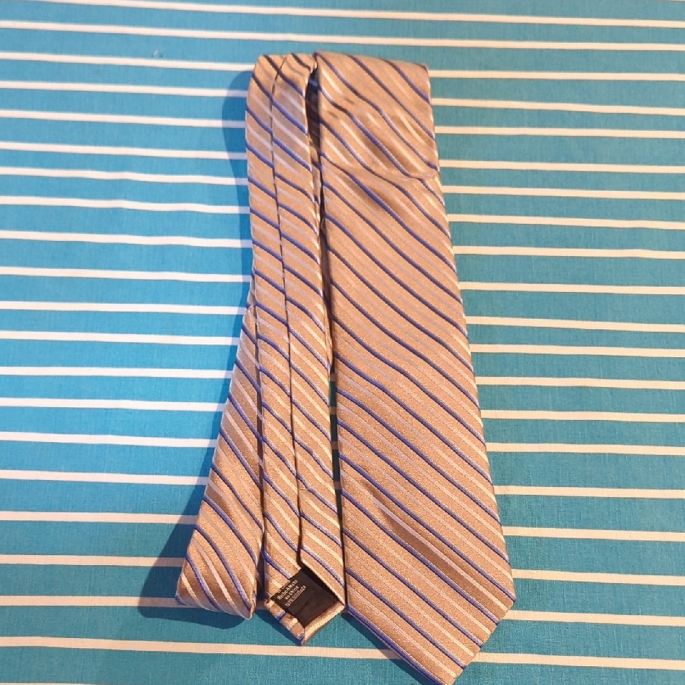 Dockers Tan and Blue Striped Tie